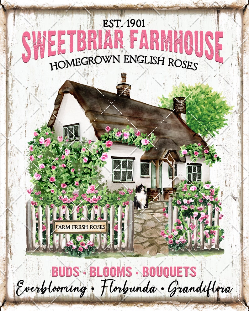 Farmhouse Roses Farmhouse Roses DIY Sign, Farm Fresh Roses, Rustic Rose Cottage, Rose ...