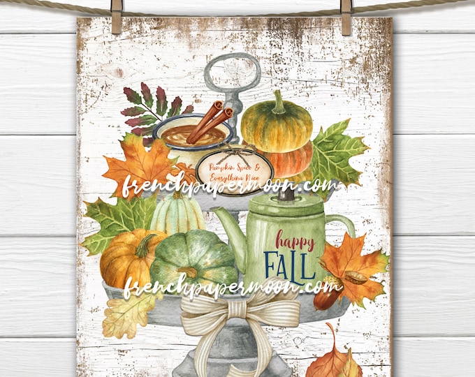 Fall Tiered Tray Print, Fall Favorites, Colorful Pumpkins, Farmhouse, Fall Essentials, Fall Sign, Home Decor, Fabric Transfer, Transparent