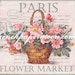 French Flower Market, Digital, French Country, Flower Basket, DIY Sign ...