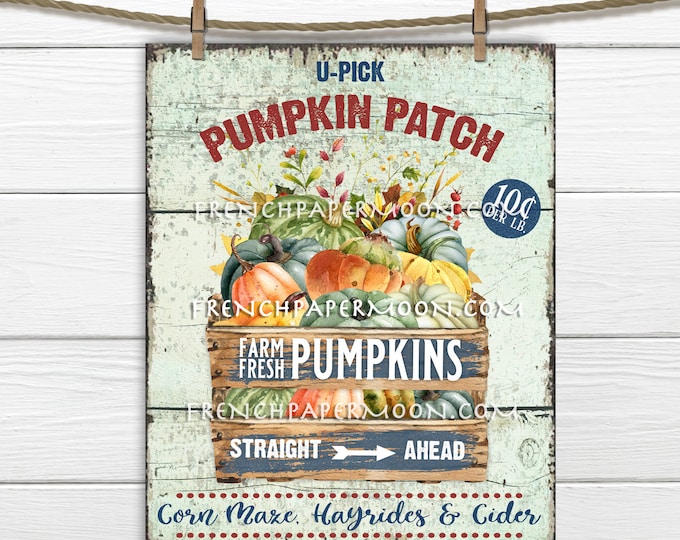 Rustic Pumpkin Patch, Pumpkin Wood Box, Crate, Pumpkin Farm, DIY Pumpkin Sign, Pumpkin Home Decor, Wreath Accent, Digital, Image Transfer