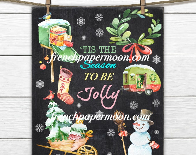 Digital Chalkboard Christmas, Holiday Printable Art Print, Christmas Party Decor, Table Print, Wall Art, Christmas Crafts