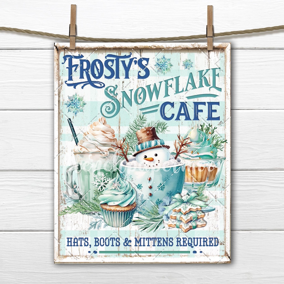 Frostys Snowflake Cafe Frozen Winter Sweets Hot Cocoa Ice Cream Cookies ...