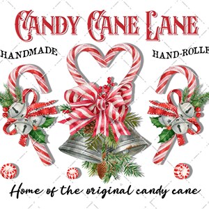 Candy Cane Lane, Digital Christmas Sign, DIY Sign, Pink Candy Cane ...