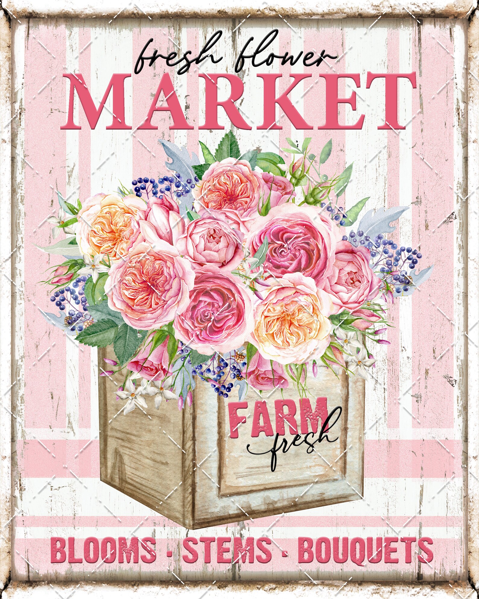 Farmhouse Roses Farmhouse Roses, Farm Fresh, Flower Market, DIY Sign, Pastel Roses ...