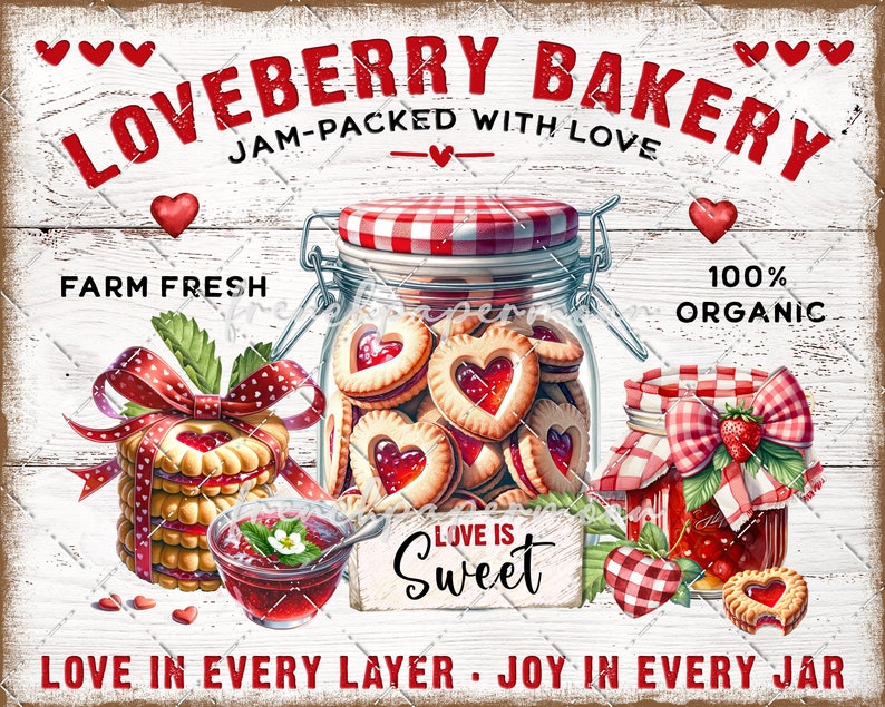 Farmhouse Valentine Bakery Cookie Jar Farm Fresh DIY Sign Making DTF ...