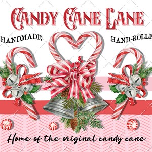 Candy Cane Lane, Digital Christmas Sign, DIY Sign, Pink Candy Cane ...