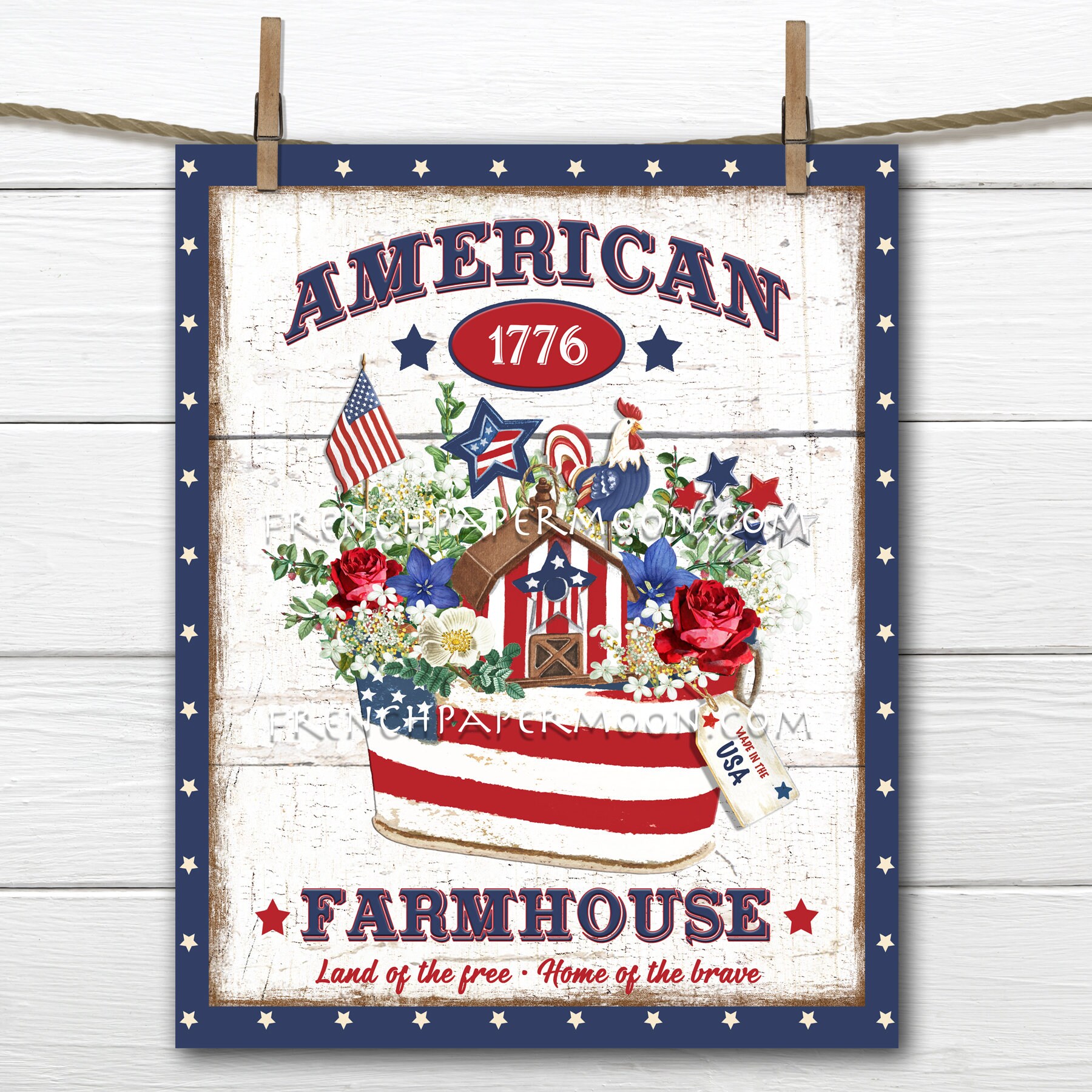 Patriotic 2021 Home Sweet Home and Land of the Free Kitchen Towel