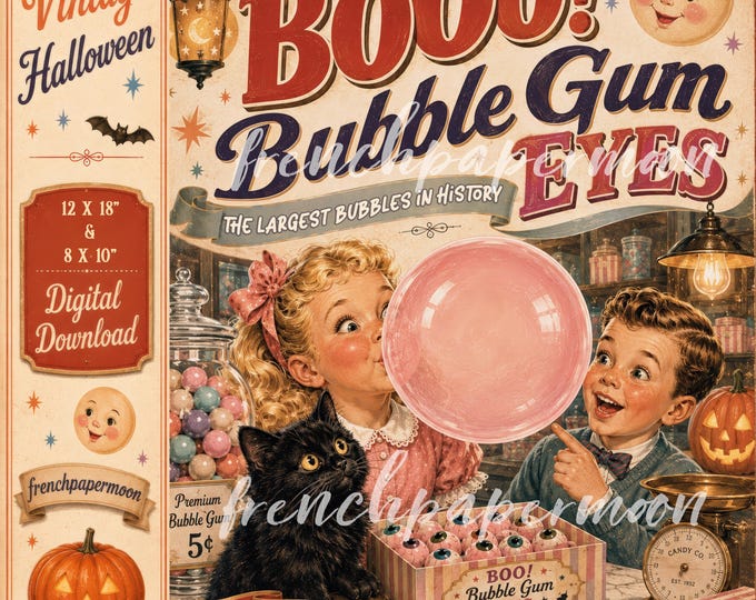 Retro Halloween Candy Printable, DIY Sign, Digital, Wall Art, Shelf Sitter, Crafts