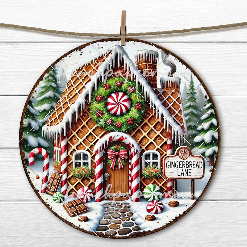 Gingerbread Lane Sign - Etsy