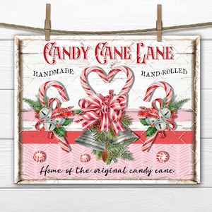 Candy Cane Lane, Digital Christmas Sign, DIY Sign, Pink Candy Cane ...