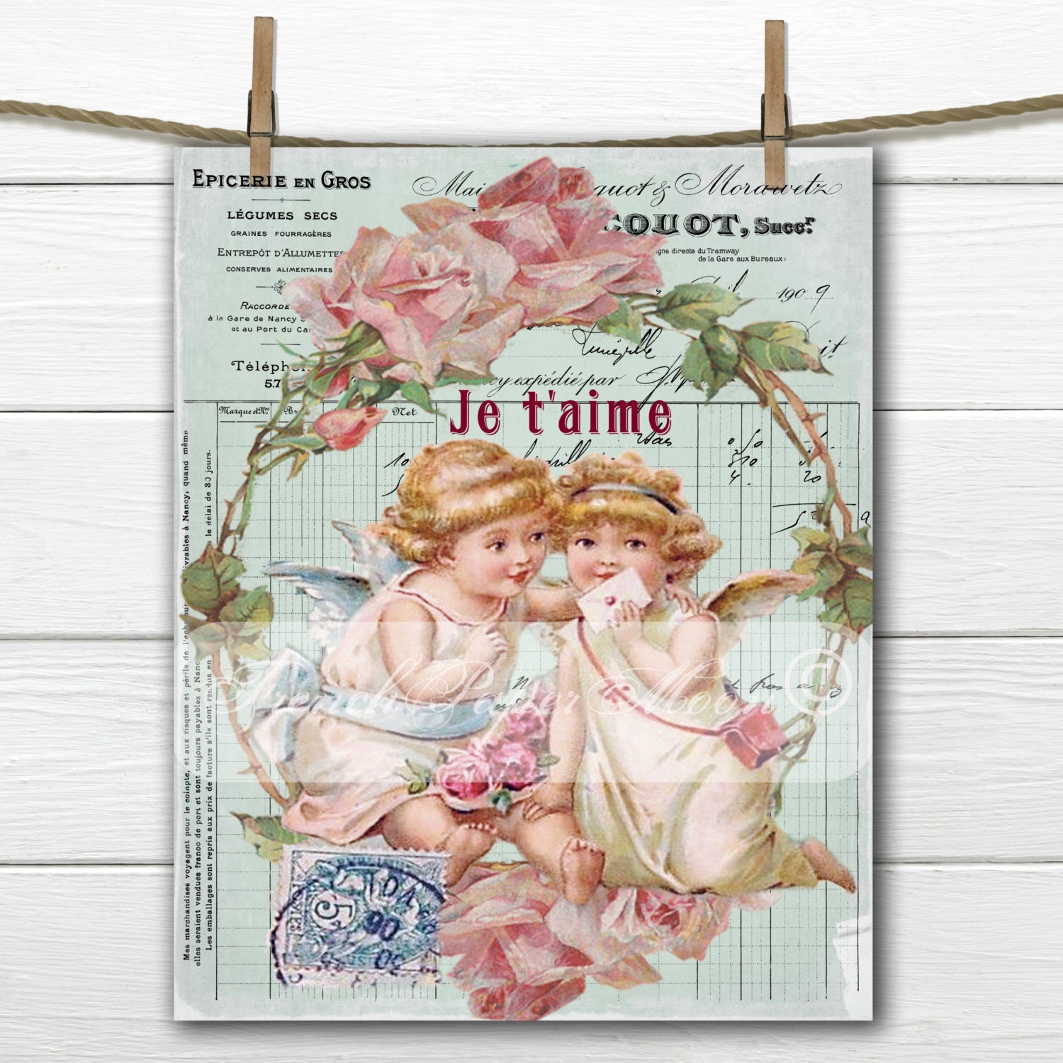 Vintage Shabby Chic Valentine Cherub Digital Love Letter | Etsy Vintage Shabby Chic Valentine Cherub Digital Love Letter | Etsy