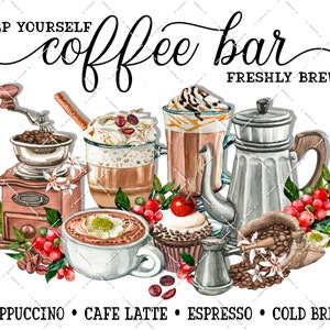 Farmhouse Kitchen Coffee Bar, DIY Coffee Sign, Coffee Drink, Coffee ...