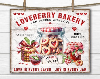 Farmhouse Valentine Bakery Cookie Jar Farm Fresh DIY Sign Making DTF Transfer Wreath Accent Sublimation Tiered Tray Decor PNG Digital Print