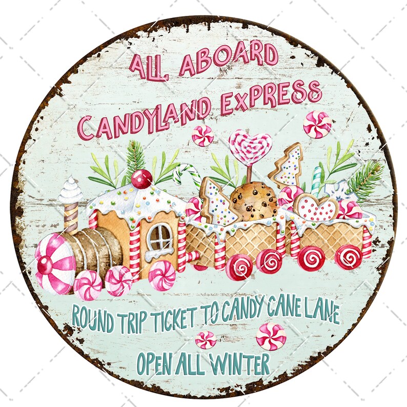 Christmas Circles Sublimation Round Door Hanger Design PNG - Etsy