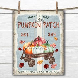 Pumpkin Wagon Printable, Pumpkin Patch Digital, Fall Pillow Image, PNG JPEG, Graphic Transfer, Fabric Transfer, DIY Fall Decor