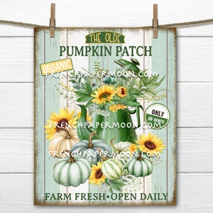 Farmhouse Pumpkins, Pumpkin Patch, DIY Pumpkin Sign, Wreath Accent Decor Sign, Tiered Tray Pumpkin Sign, Pumpkin Wall Art, Image Transfer