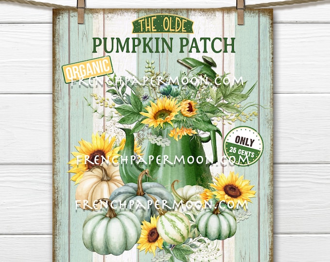 Farmhouse Pumpkins, Pumpkin Patch, DIY Pumpkin Sign, Wreath Accent Decor Sign, Tiered Tray Pumpkin Sign, Pumpkin Wall Art, Image Transfer