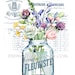 French Flower Printable, Spring Floral Bouquet, Vase Flowers, French ...