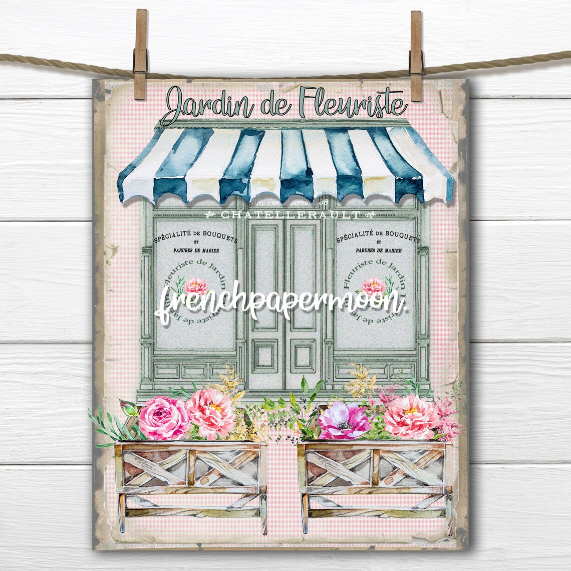French Flower Shop French Florist Printable French Graphic - Etsy