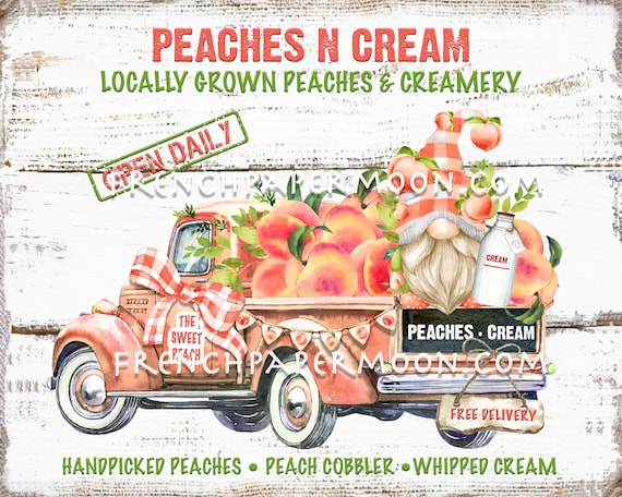 Gnome Truck, Peaches, Modern Farmhouse, Pickup, Peaches N Cream