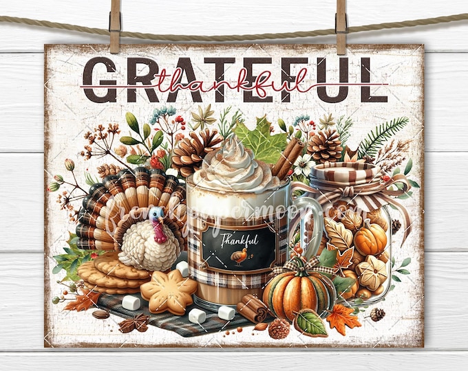 Cozy Thanksgiving Digital Print, Cookies, Fall Drinks, Turkey DIY Signs, Transfer, Cutting Board, Transfer, Tiered Tray, Kitchen Decor PNG