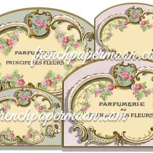 Cornice vittoriana Vintage Rose Blank ETICHETTA stampabile TAG Shabby Chic Display Card Tag regalo Porta gioielli Foglio collage Download immediato