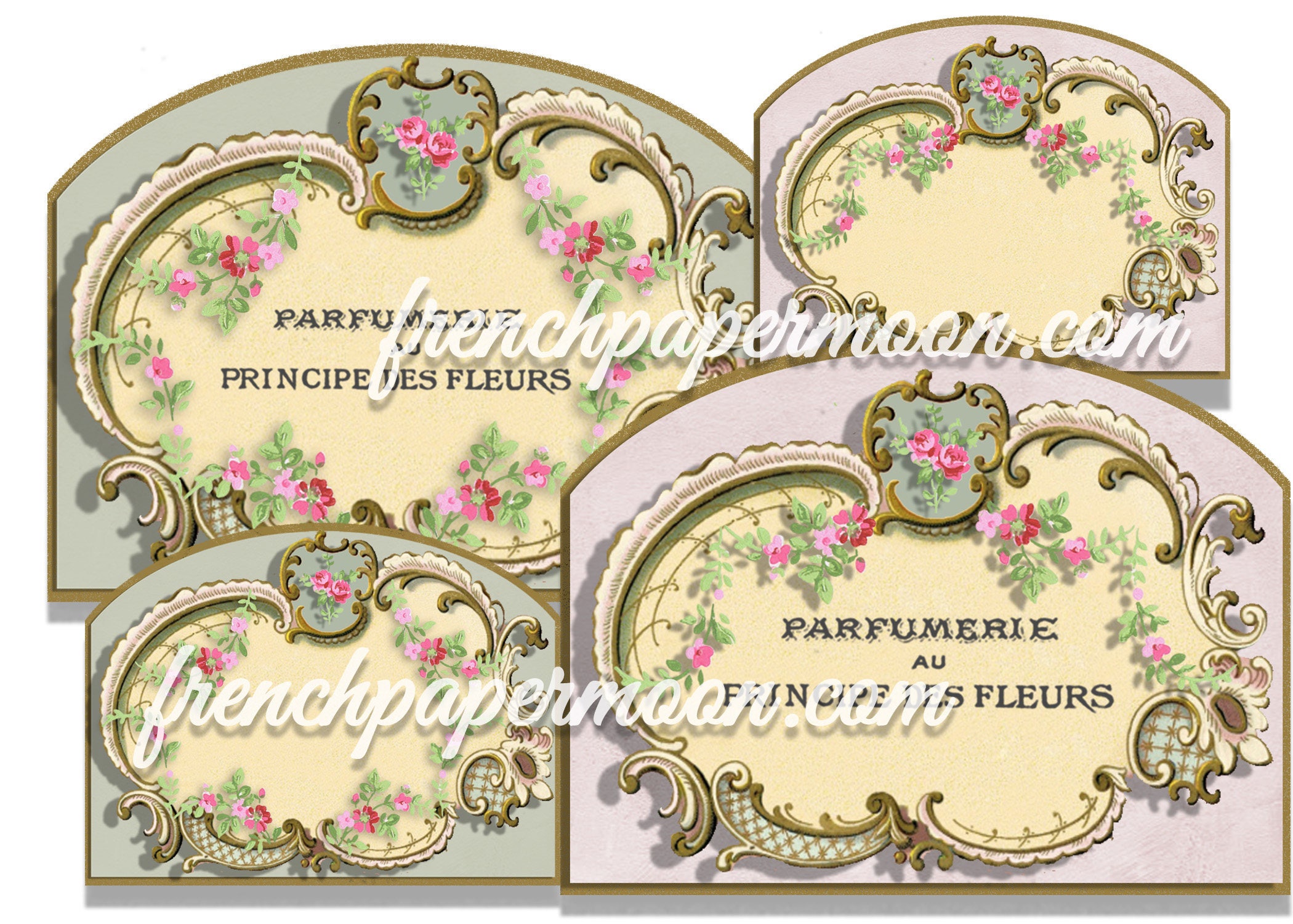 Printable Victorian Ornate Blank Gift Tags Digital Collage Sheet Gift Tag  Digital Scrapbooking Journal Tag Set Set Number 2 