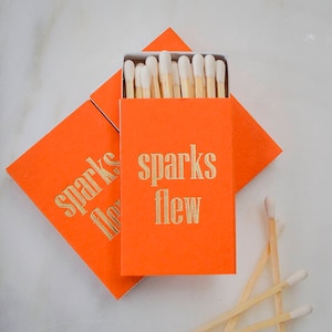 Custom Sparks Flew Matches - Sparkler Matches, Wedding Matchbox Favors, Party Favors, Foil Printed Matches, Personalized Matches