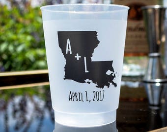 State Initials Cups, Custom State Cups, State Pride Cups, Shatterproof Plastic Cups, Plastic Party Cups, Engagement Party Cups, Wedding Cups