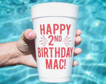 Personalized Birthday Styrofoam Cups, Custom Birthday Cups, Printed Party Cups, Customizable Foam Cups, Kids Birthday Party