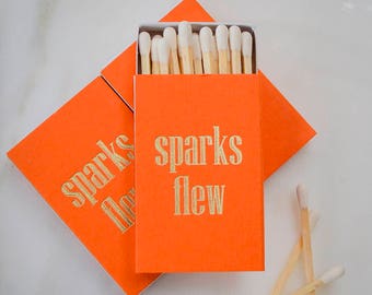 Custom Sparks Flew Matches - Sparkler Matches, Wedding Matchbox Favors, Party Favors, Foil Printed Matches, Personalized Matches