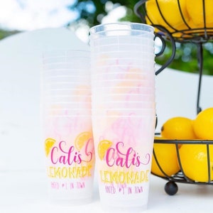 Custom Printed Birthday Party Cups, Lemonade Stand Cups, Kids Party Cups, Shatterproof Cups, 2 Color Printed Personalized Cups