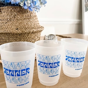Personalized Bachelorette Frost Flex Cups, Custom Ink Shatterproof Cups, Bachelorette Frost Flex Cups, Signature Custom Bachelorette Favors