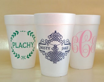 Birthday Party Cups Set of 100 Printed Party Favors Personalized Birthday Styrofoam Cups Party Decor Custom Printed Foam Party Cups