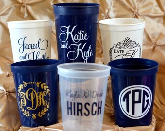 Preppy Cups - Personalized Styrofoam Cups, Personalized Wedding Cups