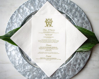 Custom Vellum Wedding Menus, Translucent Monogrammed Reception Menus, Frosted Elegant Thermography Dinner Menus, Rehearsal Dinner Menus