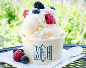 Custom Paper Ice Cream Cups, Hot/Cold Treat Cups, Disposable Recyclable Paper Treat Cups, Wedding Ice Cream Dessert Bar, Soup Station Bowls