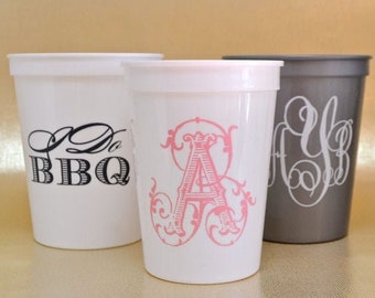 Personalized Stadium Cups, Custom Plastic Cups, Wedding Cups, Monogrammed, Stadium Party Cups, Personalized Plastic Cups, Wedding Favors