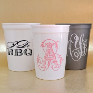 Personalized Stadium Cups, Custom Plastic Cups, Wedding Cups, Monogrammed, Stadium Party Cups, Personalized Plastic Cups, Wedding Favors