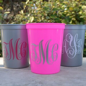 Monogram Stadium Cups, Personalized Party Cups, Custom Party Favors, Personalized Wedding, Birthday Party Favors, Graduation Cups