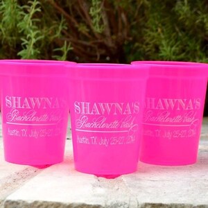 Custom Bachelorette Party Plastic Cups, Bachelorette Party Favors, Destination Bachelorette, Personalized Party Cups, Party Favors