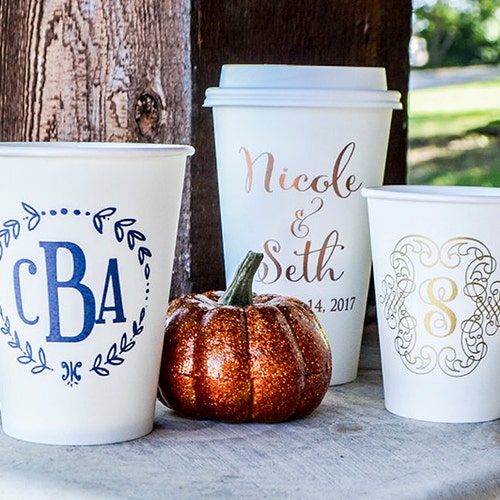Custom Paper Party Cups Personalized Paper Coffee Cups - Etsy