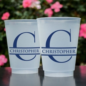 Couple's Shower Cups, Custom Frosted Plastic Cups, Engagement