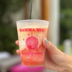 Mamma Mia Disco Bachelorette Shatterproof Cups, Disco Frost Flex Cups, Personalized Bachelorette Party Favor, Custom Frosted Bach Party Cups