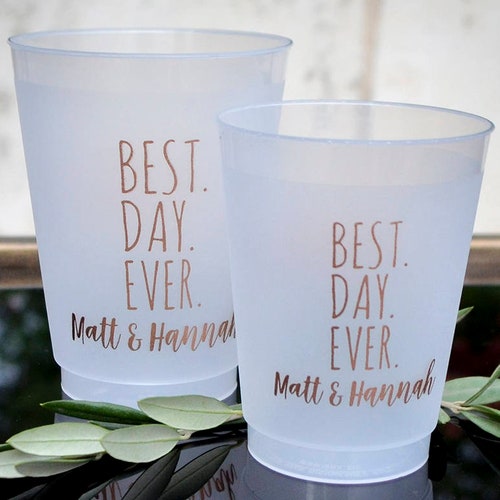 Best Day Ever Party Cups Custom Plastic Cups Engagement Etsy