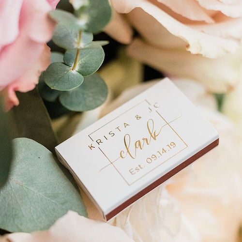 Personalized Wedding Matchbox Favors Custom Printed Matches Etsy