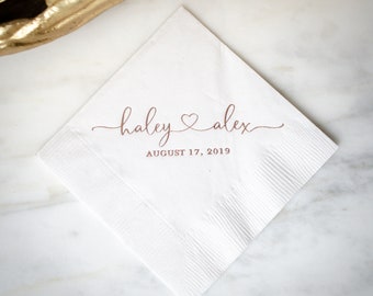 Monogrammed Napkins 14IM Gold Foil Napkins Personalized Napkins Cocktail Napkins Paper Napkins Wedding Napkins Cocktail Party
