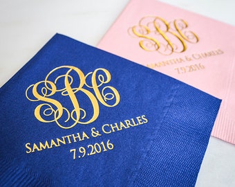 monogram napkins etsy