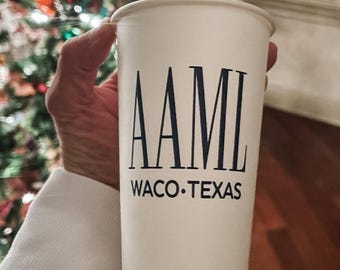 Custom Coffee Paper Cups, Personalized To Go Cups, Coffee Bar Cups, Hot Drink Paper Cups, Wedding Reception, Holiday Party Paper Coffee Cup