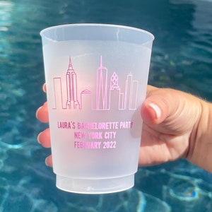 Custom Bachelorette Frost Flex Cups, Custom Ink Shatterproof Cup, Personalized Event Frost Flex Cup, Signature Custom Bachelorette Favor Cup